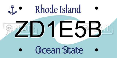 ZD1E5B Rhode Island License Plate