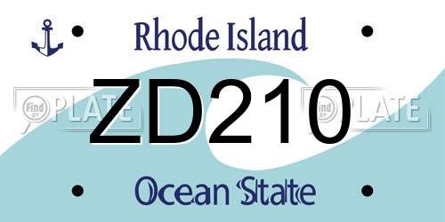 ZD210 Rhode Island License Plate