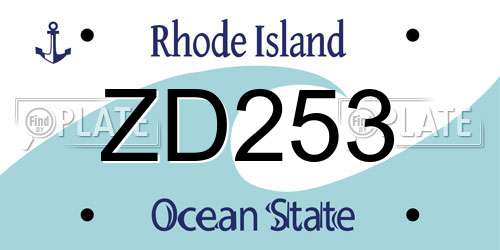 ZD253 Rhode Island License Plate