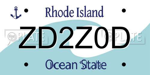 ZD2Z0D Rhode Island License Plate