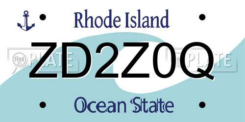 ZD2Z0Q Rhode Island License Plate