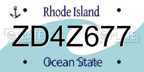 ZD4Z677 Rhode Island License Plate