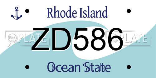 ZD586 Rhode Island License Plate