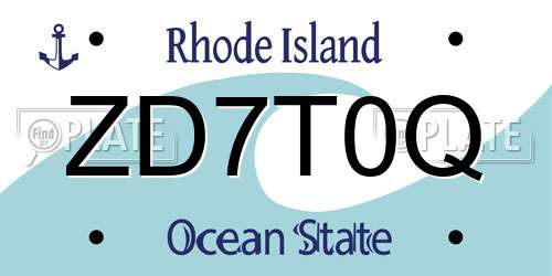 ZD7T0Q Rhode Island License Plate