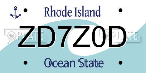 ZD7Z0D Rhode Island License Plate