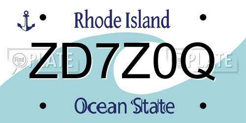 ZD7Z0Q Rhode Island License Plate