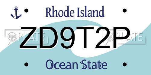 ZD9T2P Rhode Island License Plate
