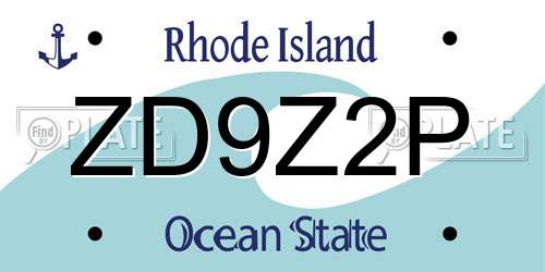 ZD9Z2P Rhode Island License Plate