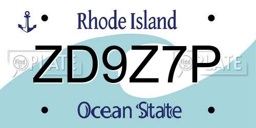 ZD9Z7P Rhode Island License Plate