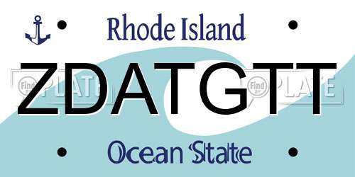 ZDATGTT Rhode Island License Plate
