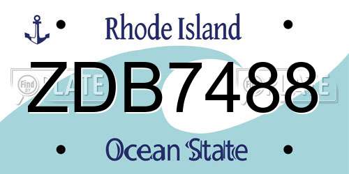 ZDB7488 Rhode Island License Plate