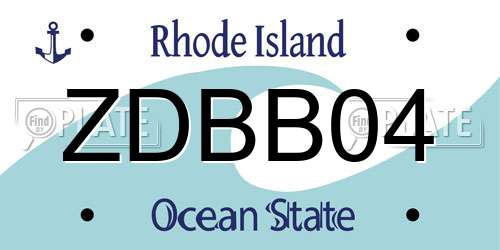 ZDBB04 Rhode Island License Plate