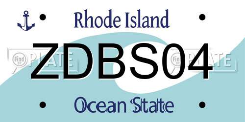 ZDBS04 Rhode Island License Plate