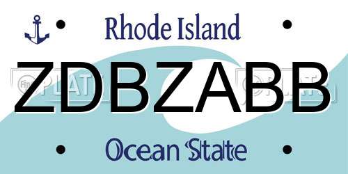 ZDBZABB Rhode Island License Plate