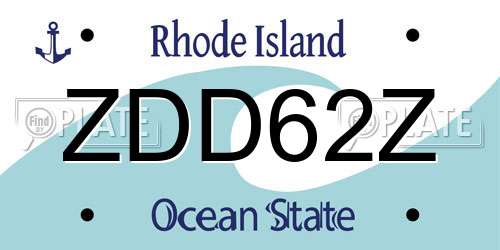 ZDD62Z Rhode Island License Plate