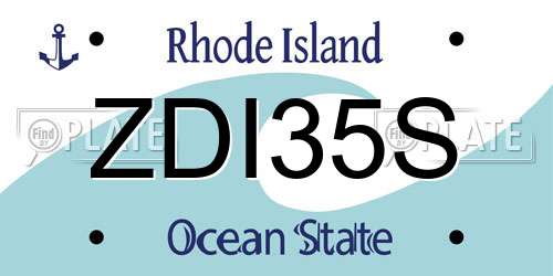 ZDI35S Rhode Island License Plate