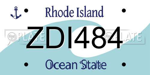 ZDI484 Rhode Island License Plate