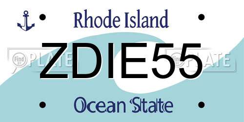 ZDIE55 Rhode Island License Plate