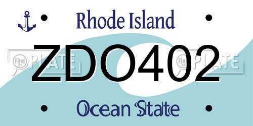 ZDO402 Rhode Island License Plate