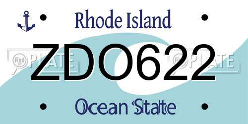 ZDO622 Rhode Island License Plate