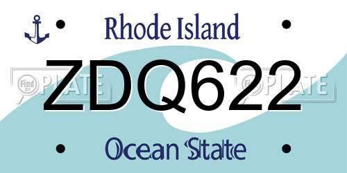 ZDQ622 Rhode Island License Plate