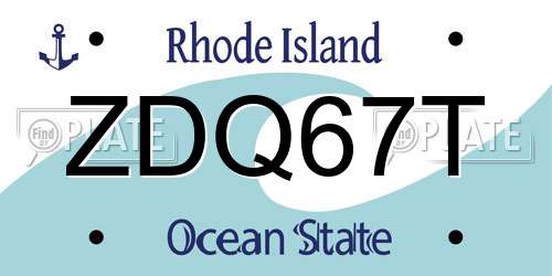 ZDQ67T Rhode Island License Plate