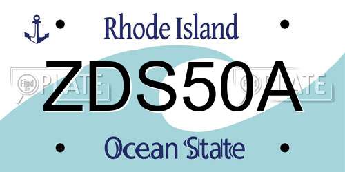 ZDS50A Rhode Island License Plate