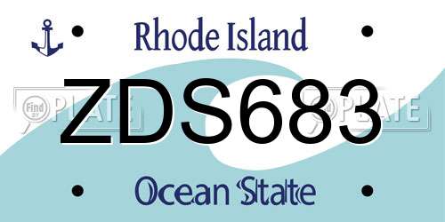 ZDS683 Rhode Island License Plate