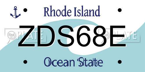 ZDS68E Rhode Island License Plate