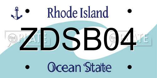 ZDSB04 Rhode Island License Plate