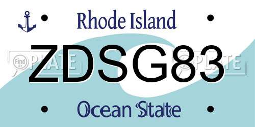 ZDSG83 Rhode Island License Plate