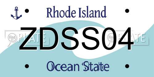 ZDSS04 Rhode Island License Plate