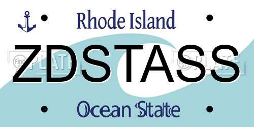 ZDSTASS Rhode Island License Plate