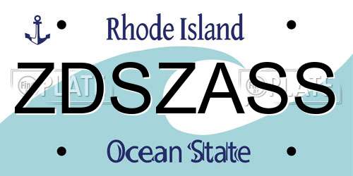 ZDSZASS Rhode Island License Plate