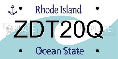 ZDT20Q Rhode Island License Plate