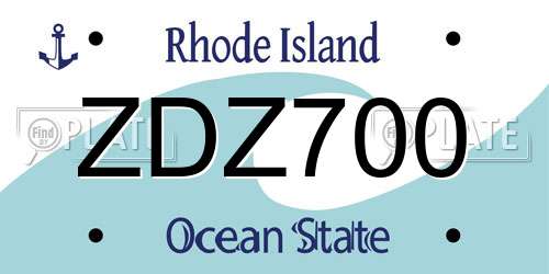 ZDZ700 Rhode Island License Plate