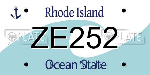 ZE252 Rhode Island License Plate