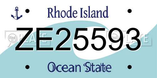 ZE25593 Rhode Island License Plate