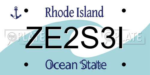 ZE2S3I Rhode Island License Plate