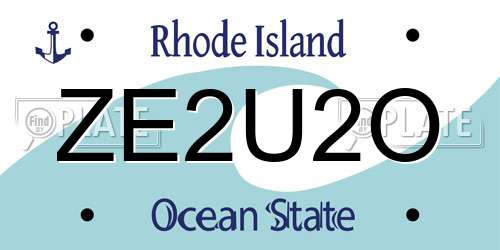 ZE2U2O Rhode Island License Plate