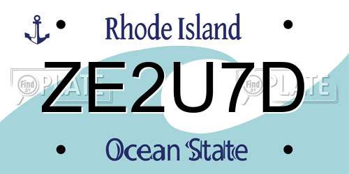 ZE2U7D Rhode Island License Plate