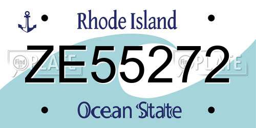 ZE55272 Rhode Island License Plate