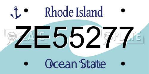 ZE55277 Rhode Island License Plate