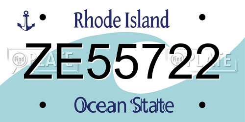 ZE55722 Rhode Island License Plate