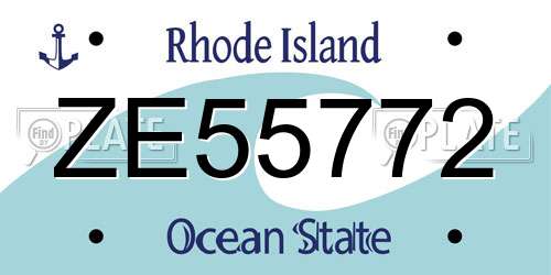 ZE55772 Rhode Island License Plate