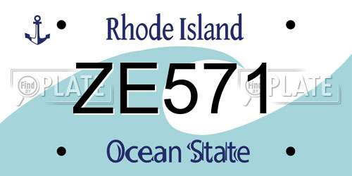 ZE571 Rhode Island License Plate