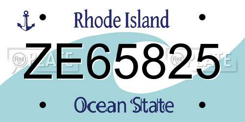 ZE65825 Rhode Island License Plate