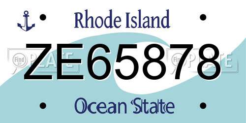 ZE65878 Rhode Island License Plate