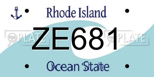 ZE681 Rhode Island License Plate
