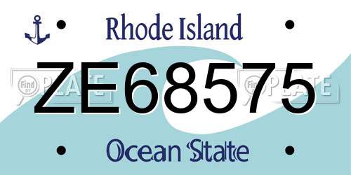 ZE68575 Rhode Island License Plate